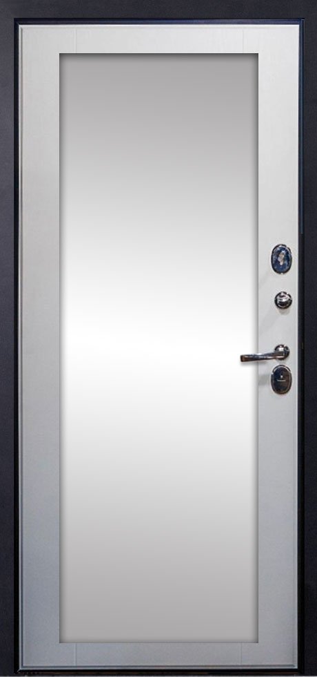 Металлическая дверь 12 Максимум ЗЕРКАЛО (ясень белый) Внутренняя сторона