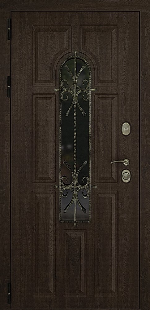 Металлическая дверь ДК Лион (тёмный орех)