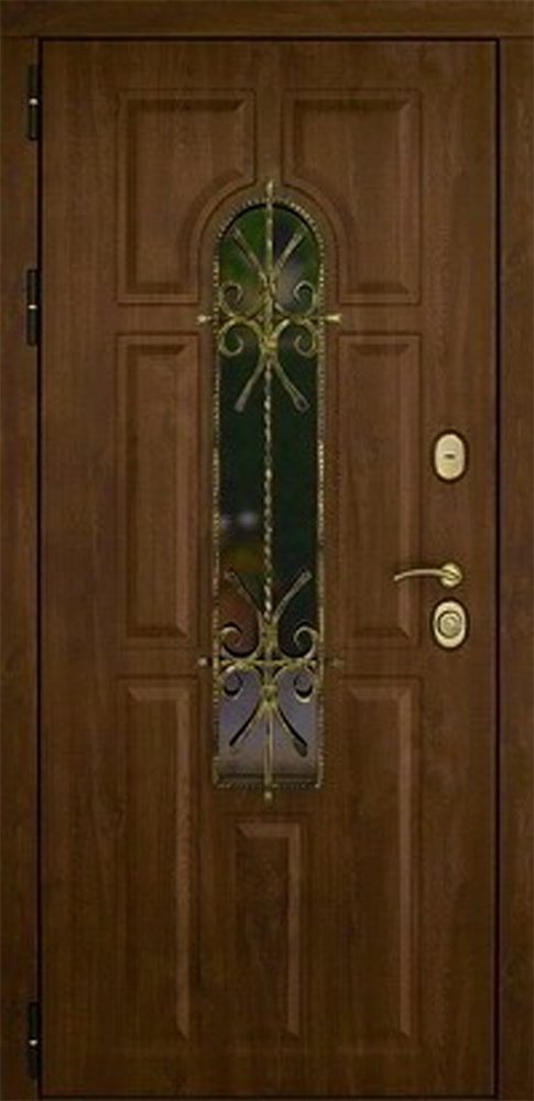 Металлическая дверь Лион (грецкий орех/альберо) Внешняя сторона