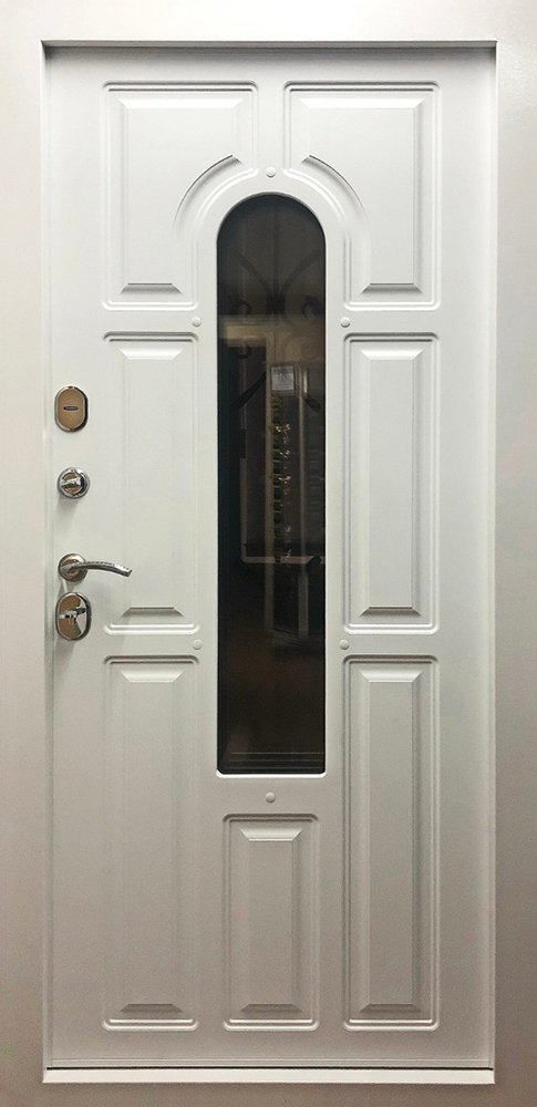 Металлическая дверь Лион (белый) Внутренняя сторона